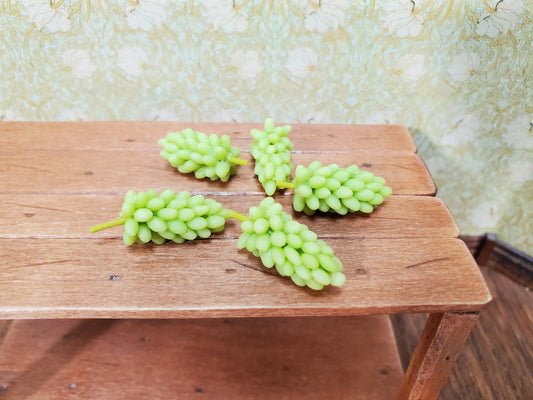 Dollhouse Grapes Bunch Green use in 1:6 or 1/12 Scale Miniature Scenes Set of 5 - Miniature Crush