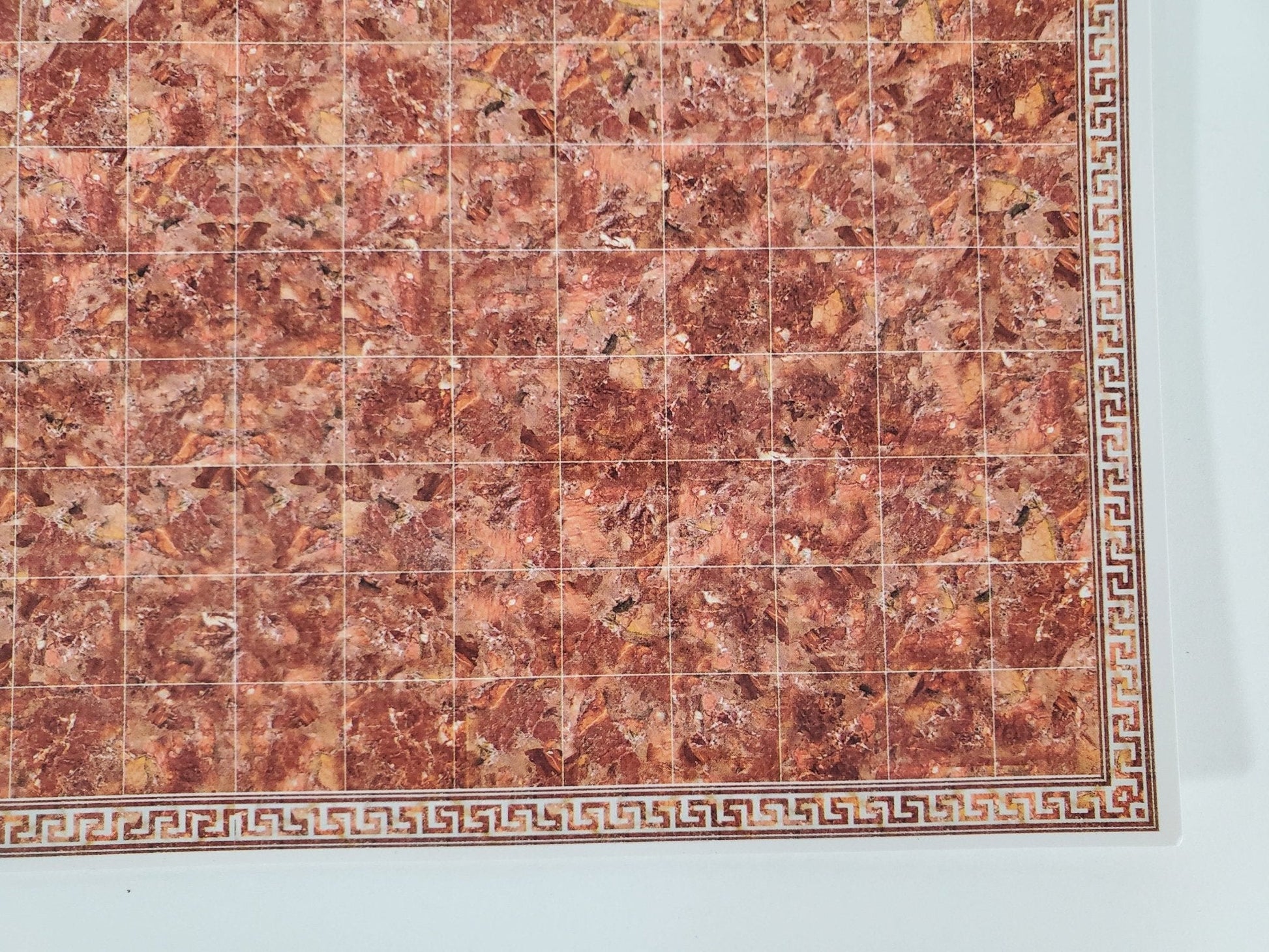 Dollhouse HALF SCALE Marble Tile Sheet with Border Rusty Salmon Floor 1:24 World Model - Miniature Crush