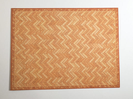 Dollhouse HALF SCALE Parquet Wood Floor Cardstock 1:24 Miniature World Model - Miniature Crush