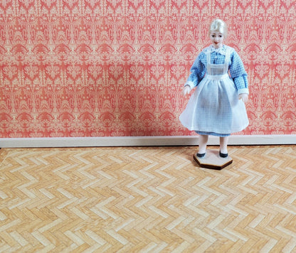 Dollhouse HALF SCALE Victorian Wallpaper Pink Salmon 1 Sheet World Model 1:24 - Miniature Crush