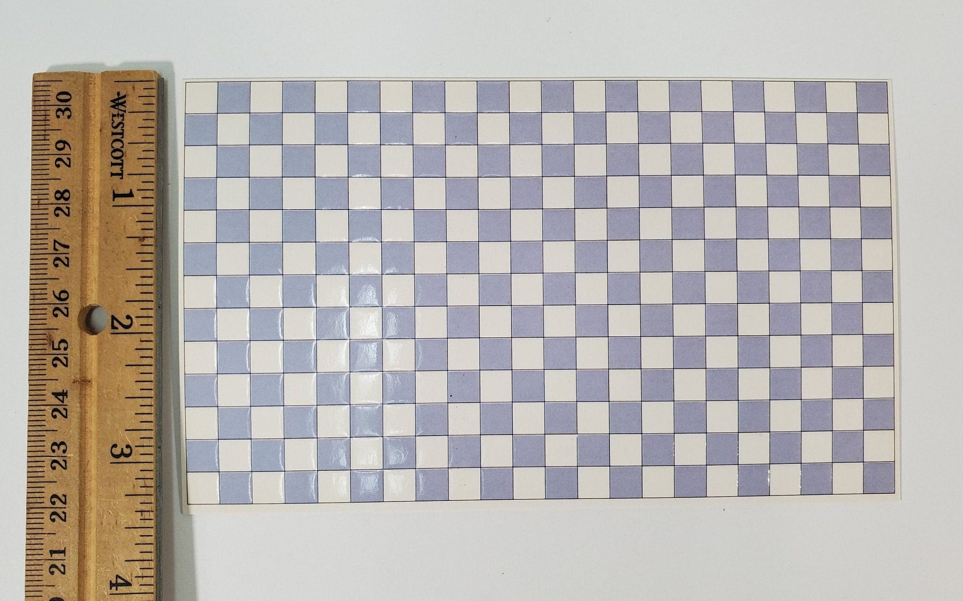 Dollhouse HALF SCALE Wall or Floor Tiles Embossed Light Blue Checked 1:24 Scale World Model - Miniature Crush