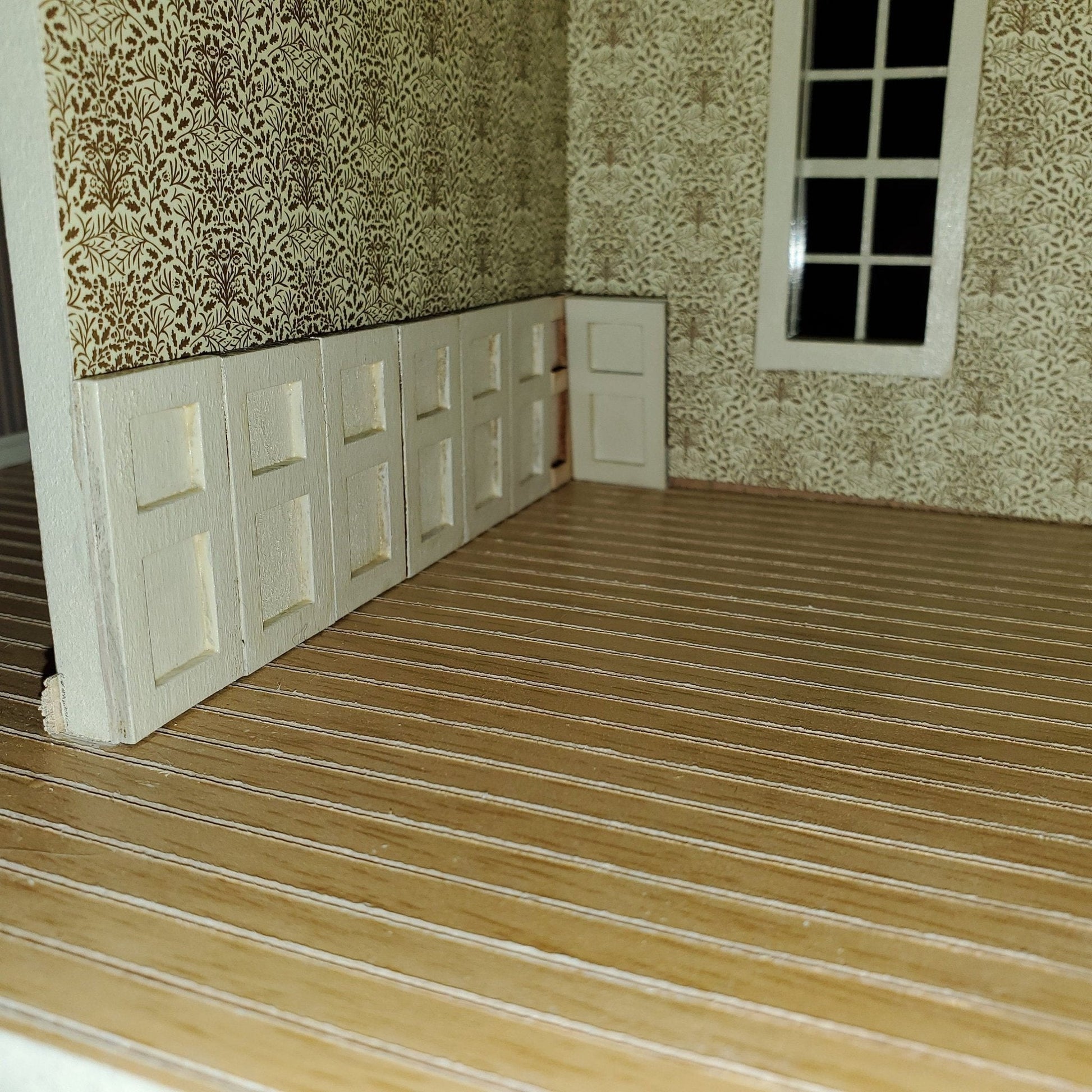 Dollhouse HALF SCALE Wall Panels 2 Layer Tudor Style Set of 12 1:24 Scale 1 1/2" Tall - Miniature Crush