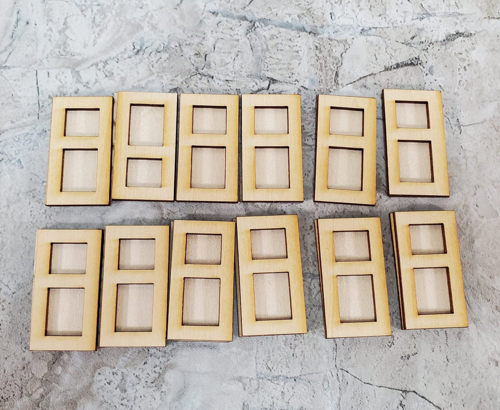 Dollhouse HALF SCALE Wall Panels 2 Layer Tudor Style Set of 12 1:24 Scale 1 1/2" Tall - Miniature Crush