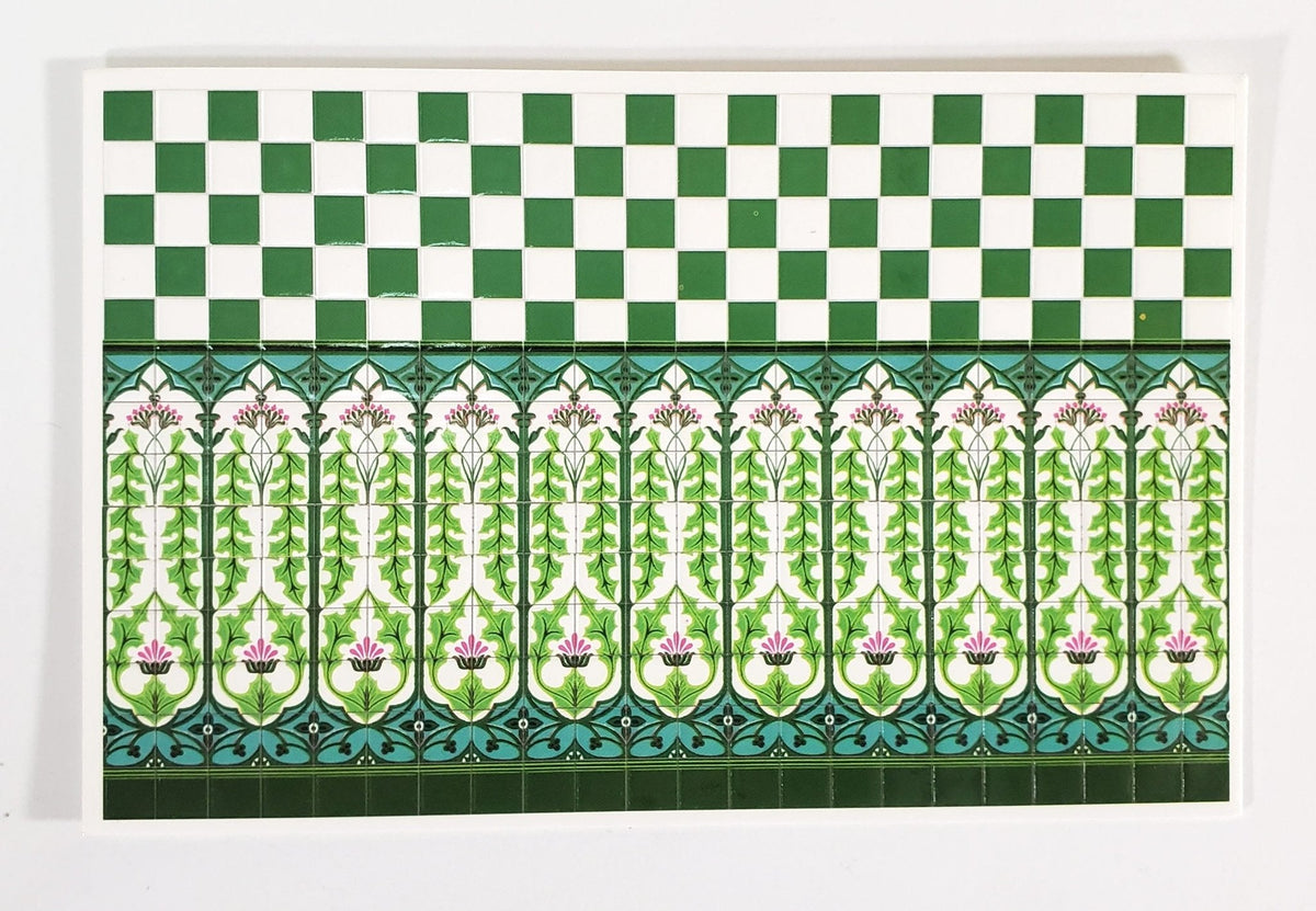 Dollhouse HALF SCALE Wall Tiles Embossed Art Nouveau Thistle 1:24 Scale ...