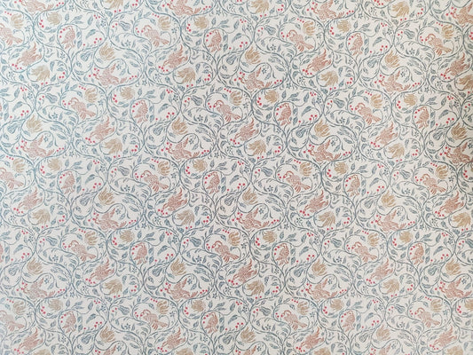 Dollhouse HALF SCALE Wallpaper 3 Sheets "Birds & Berries" 1:24 Scale Victorian or Art Nouveau - Miniature Crush