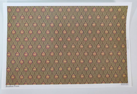 Dollhouse HALF SCALE Wallpaper 3 Sheets Brown Black Tan "Monkeys" 1:24 Scale - Miniature Crush