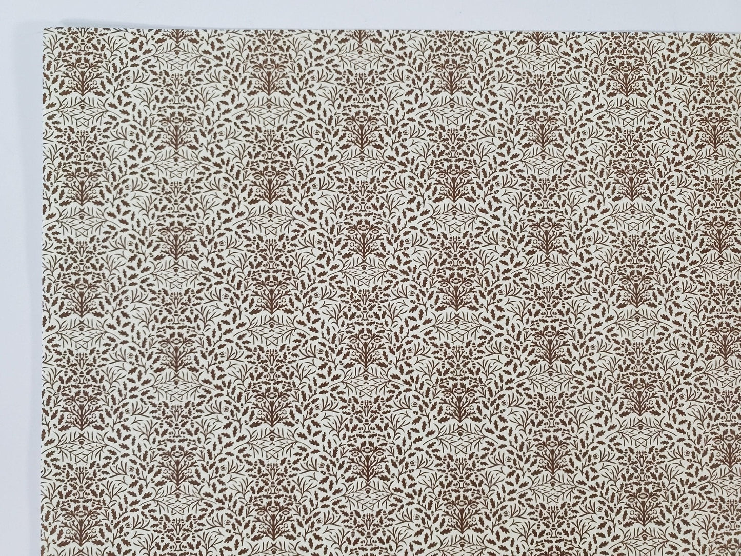 Dollhouse HALF SCALE Wallpaper 3 Sheets Brown on Cream "Acorns" 1:24 Scale - Miniature Crush