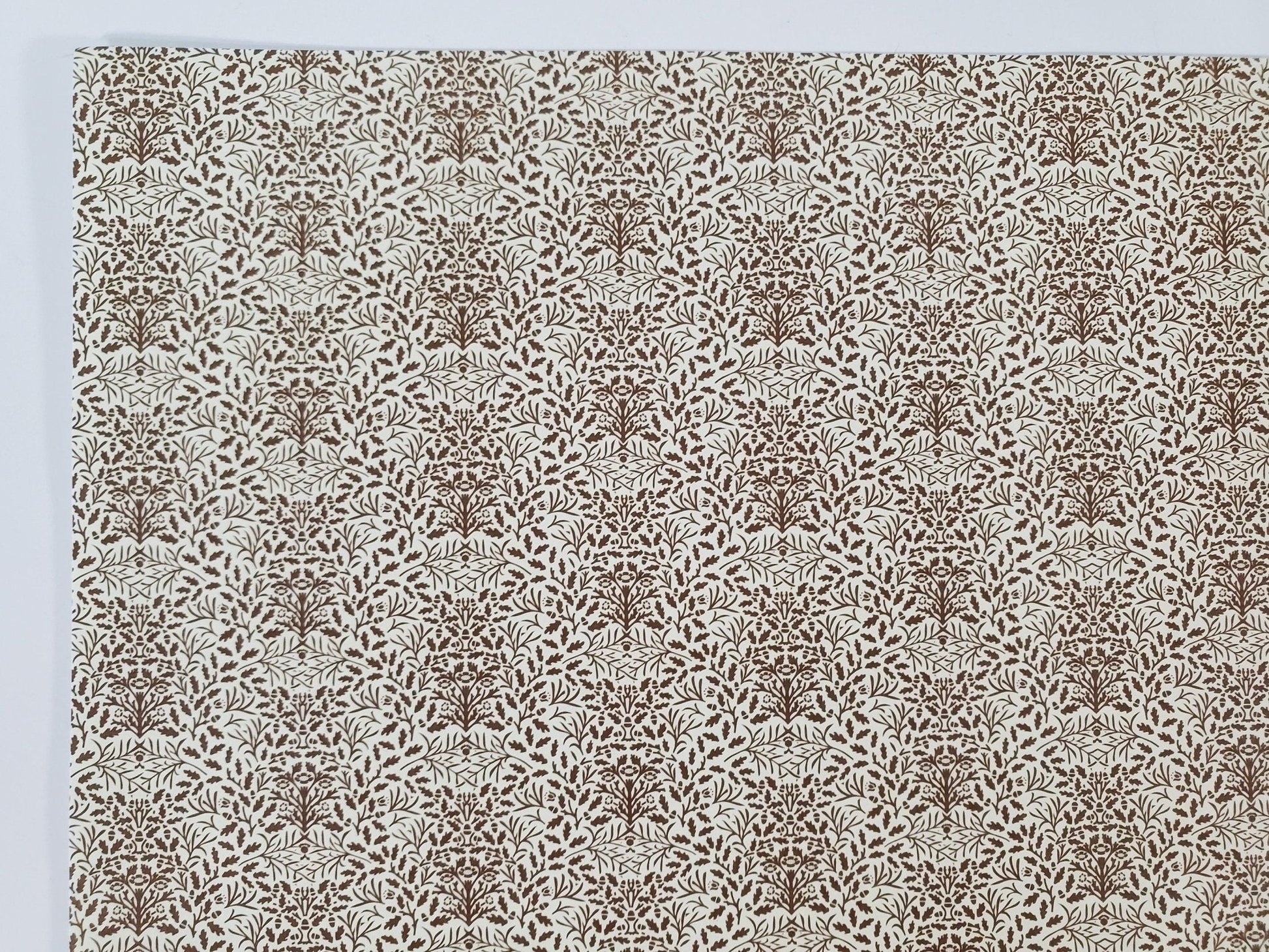 Dollhouse HALF SCALE Wallpaper 3 Sheets Brown on Cream "Acorns" 1:24 Scale - Miniature Crush