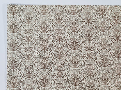 Dollhouse HALF SCALE Wallpaper 3 Sheets Brown on Cream "Acorns" 1:24 Scale - Miniature Crush