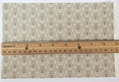 Dollhouse HALF SCALE Wallpaper 3 Sheets Brown on Cream "Acorns" 1:24 Scale - Miniature Crush