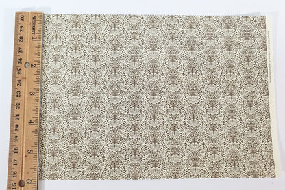 Dollhouse HALF SCALE Wallpaper 3 Sheets Brown on Cream "Acorns" 1:24 Scale - Miniature Crush