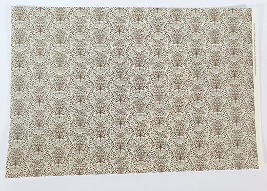 Dollhouse HALF SCALE Wallpaper 3 Sheets Brown on Cream "Acorns" 1:24 Scale - Miniature Crush