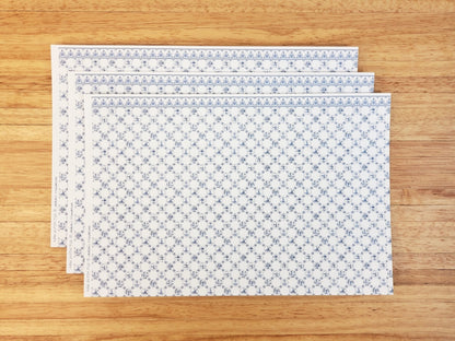 Dollhouse HALF SCALE Wallpaper 3 Sheets Dutch Delft Blue 1:24 Scale Miniature - Miniature Crush