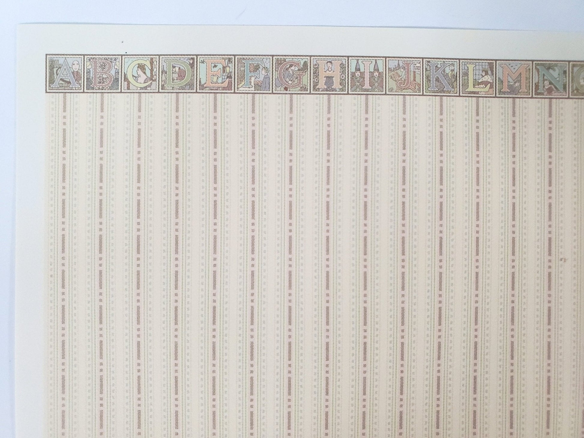 Dollhouse HALF SCALE Wallpaper 3 Sheets Nursery Alphabet "Mother Goose" 1:24 Scale - Miniature Crush
