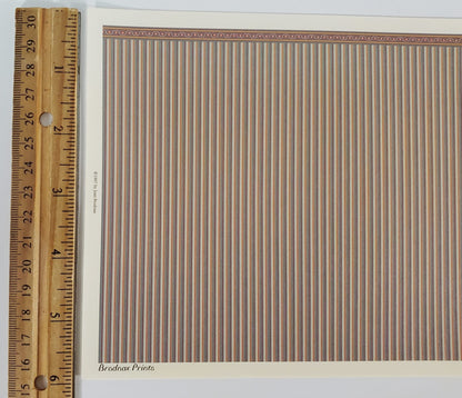Dollhouse HALF SCALE Wallpaper 3 Sheets Striped Browns Blues "Patina" 1:24 Scale - Miniature Crush