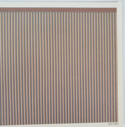 Dollhouse HALF SCALE Wallpaper 3 Sheets Striped Browns Blues "Patina" 1:24 Scale - Miniature Crush