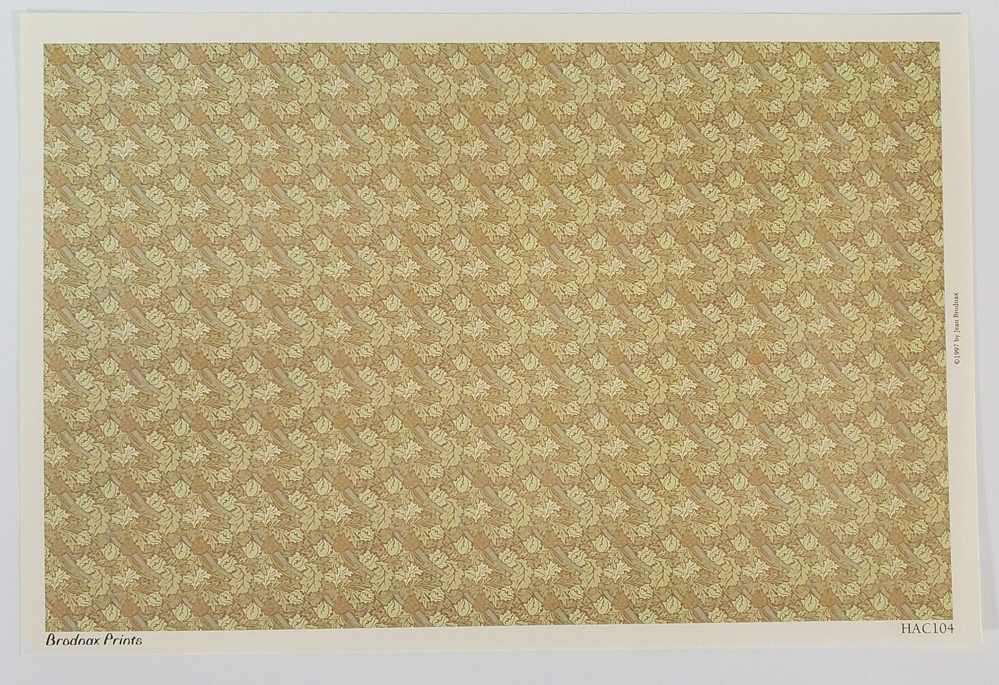 Dollhouse HALF SCALE Wallpaper 3 Sheets Victorian Arts & Crafts Green Leaves "Sissinghurst" 1:24 Scale - Miniature Crush