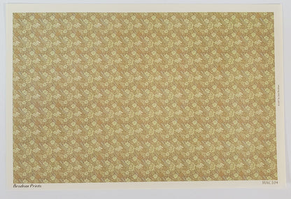 Dollhouse HALF SCALE Wallpaper 3 Sheets Victorian Arts & Crafts Green Leaves "Sissinghurst" 1:24 Scale - Miniature Crush