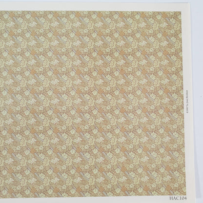 Dollhouse HALF SCALE Wallpaper 3 Sheets Victorian Arts & Crafts Green Leaves "Sissinghurst" 1:24 Scale - Miniature Crush