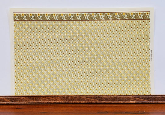 Dollhouse HALF SCALE Wallpaper Sunflowers Broadnax Print 1:24 Arts & Crafts - Miniature Crush