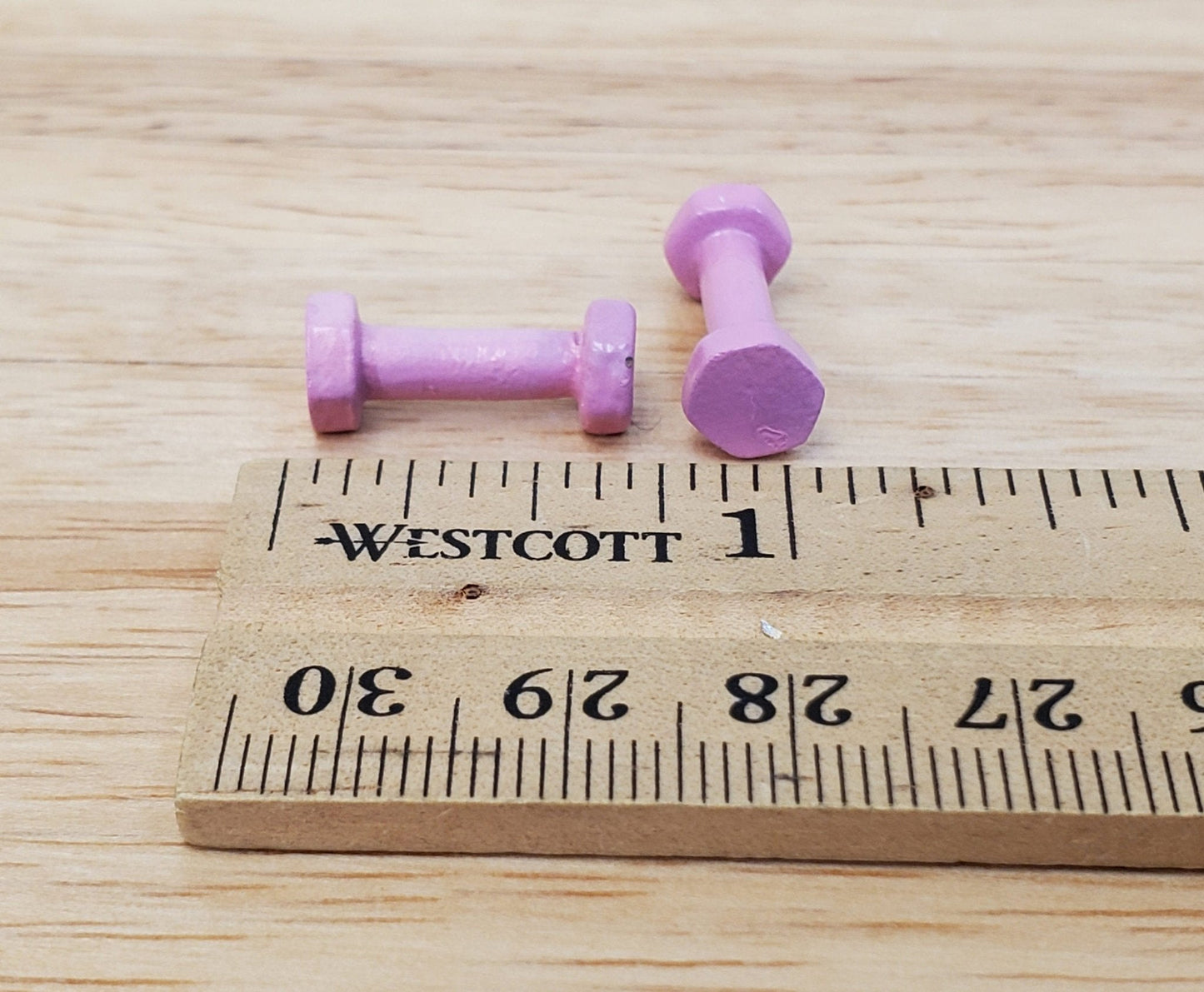 Dollhouse Hand Weights Pink Modern Gym Accessory Decor 1:12 Scale Miniature - Miniature Crush