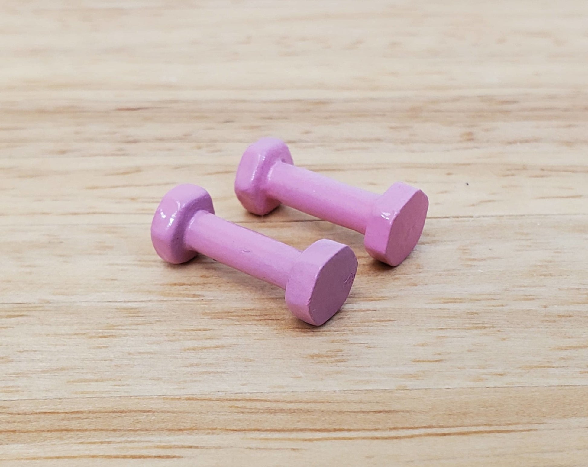 Dollhouse Hand Weights Pink Modern Gym Accessory Decor 1:12 Scale Miniature - Miniature Crush