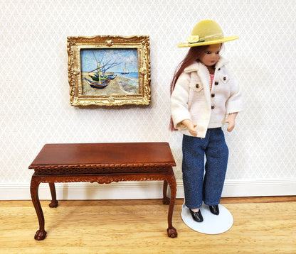 Dollhouse Hat Yellow Velvet with Flowers Wearable 1:12 Scale Miniature - Miniature Crush