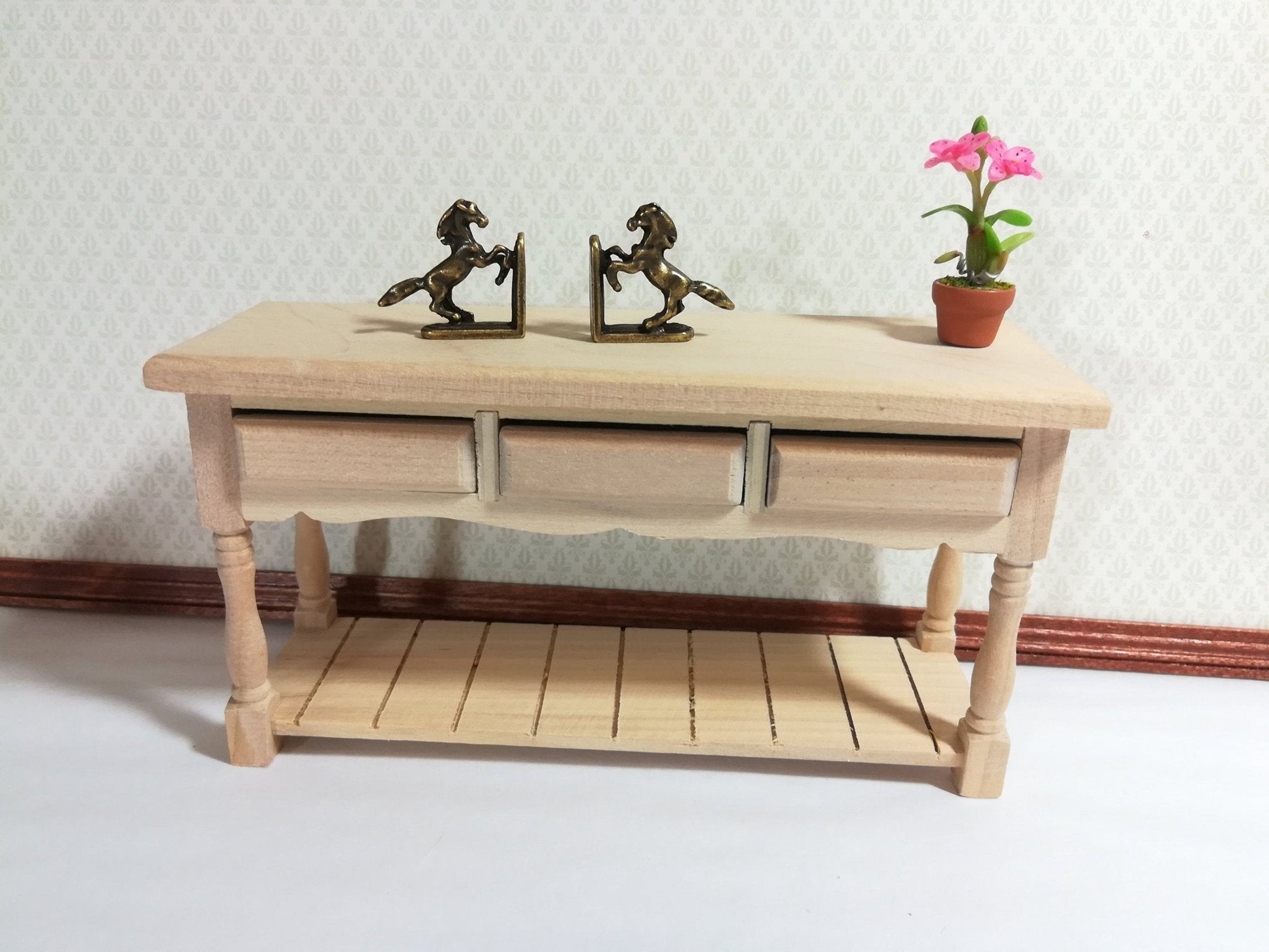 Dollhouse Horse Bookends Bucking Bronco Antique Bronze 1:12 Scale Miniature - Miniature Crush