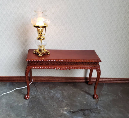 Dollhouse Hurricane Oil Lamp 12 Volt Light 1:12 Scale Miniature Vintage Style Gold - Miniature Crush
