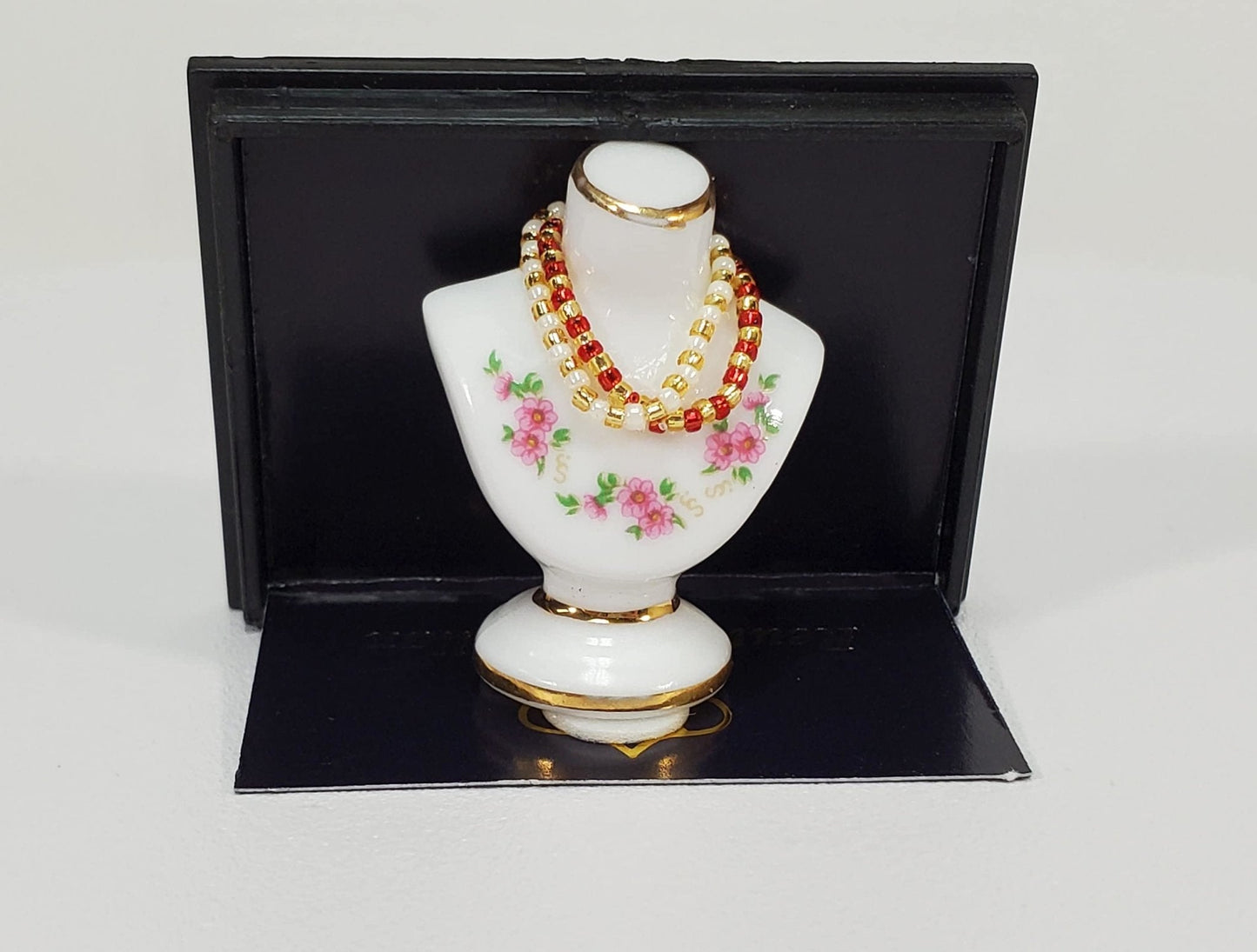 Dollhouse Jewelry Bust with Necklaces by Reutter Porcelain 1:12 Scale Miniature Accessories - Miniature Crush