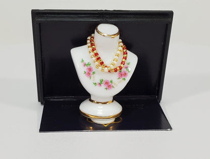 Dollhouse Jewelry Bust with Necklaces by Reutter Porcelain 1:12 Scale Miniature Accessories - Miniature Crush