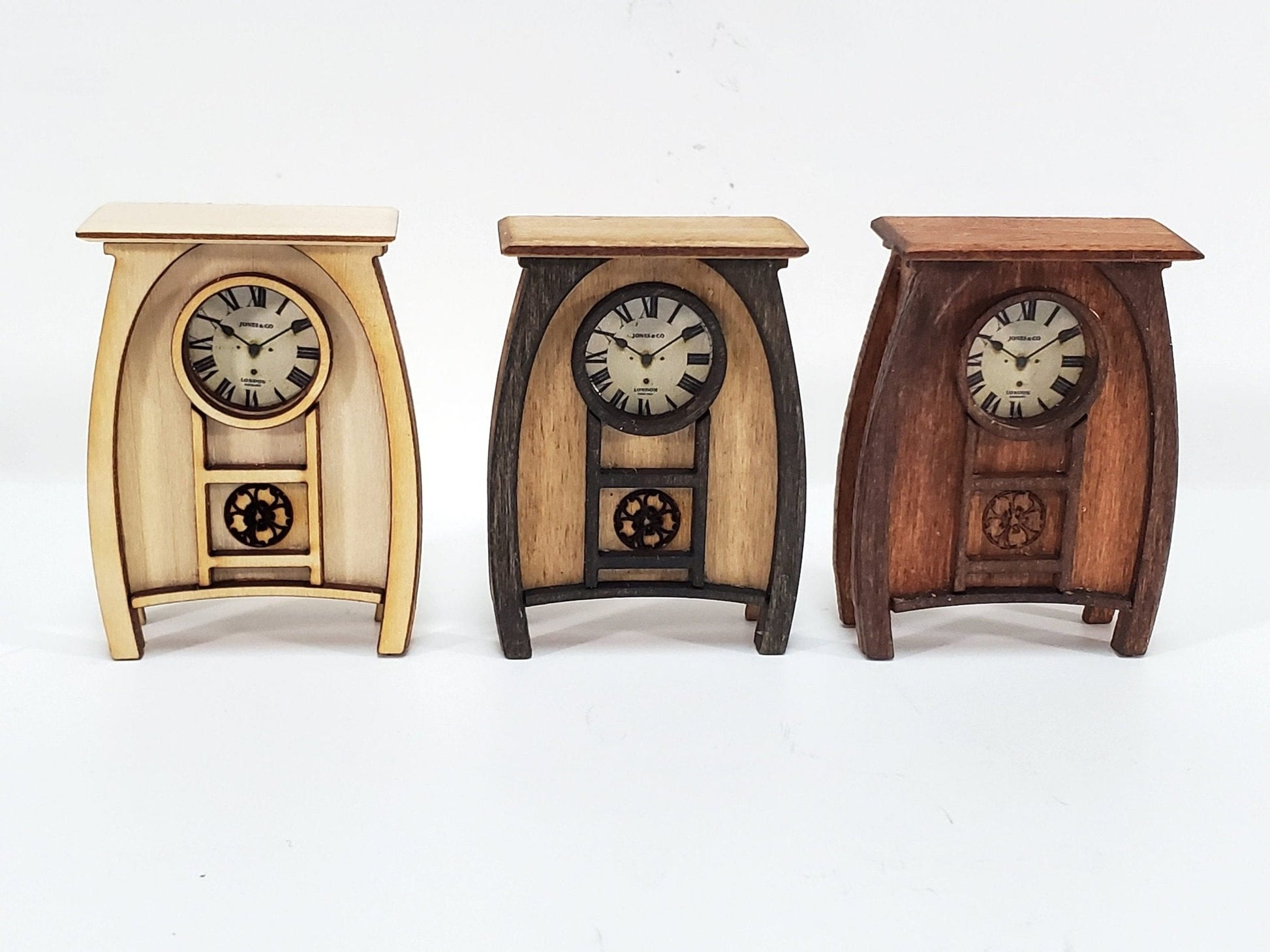 Dollhouse KIT Art Nouveau Clock 1:12 Scale Easy to Assemble DIY Miniature - Miniature Crush