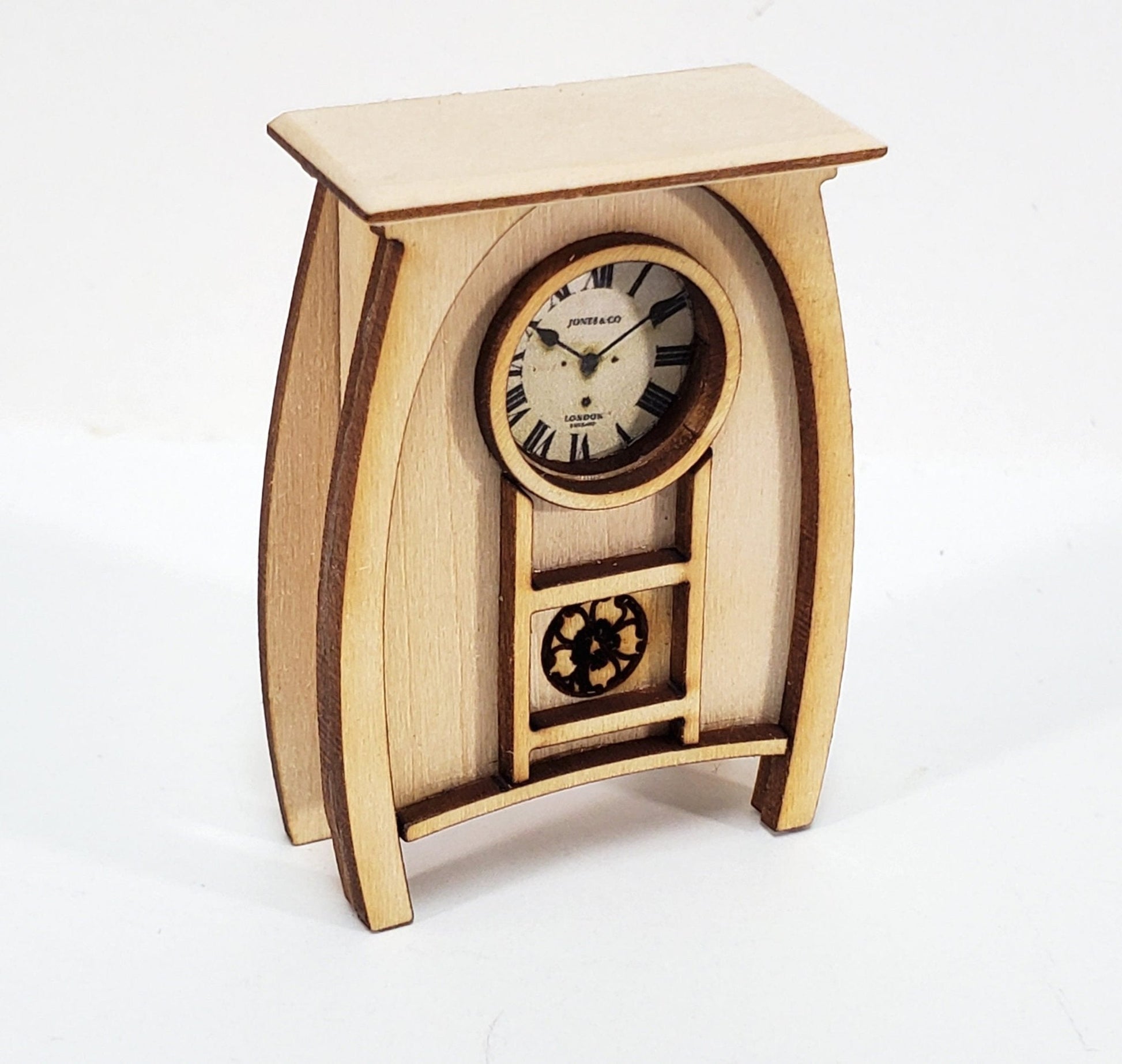 Dollhouse KIT Art Nouveau Clock 1:12 Scale Easy to Assemble DIY Miniature - Miniature Crush