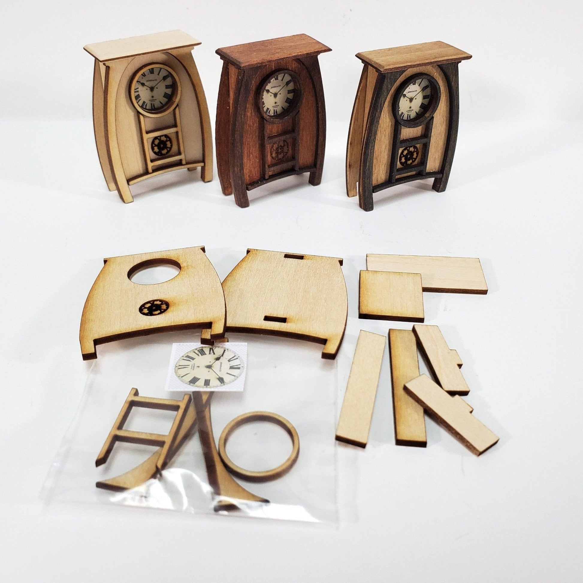 Dollhouse KIT Art Nouveau Clock 1:12 Scale Easy to Assemble DIY Miniature - Miniature Crush