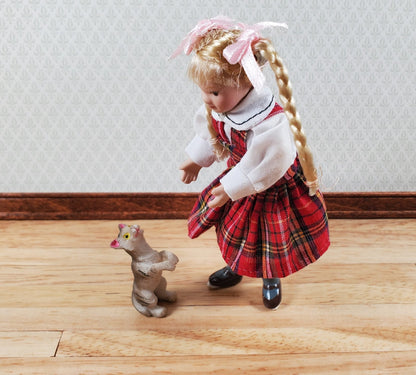 Dollhouse Kitty Cat Gray Striped Tabby Playful Begging 1:12 Scale Miniature Pet - Miniature Crush