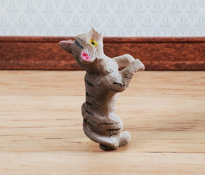 Dollhouse Kitty Cat Gray Striped Tabby Playful Begging 1:12 Scale Miniature Pet - Miniature Crush