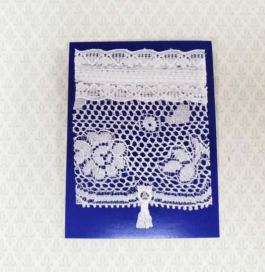 Dollhouse Lace Shade Curtain White 1:12 Scale Miniature Handmade - Miniature Crush