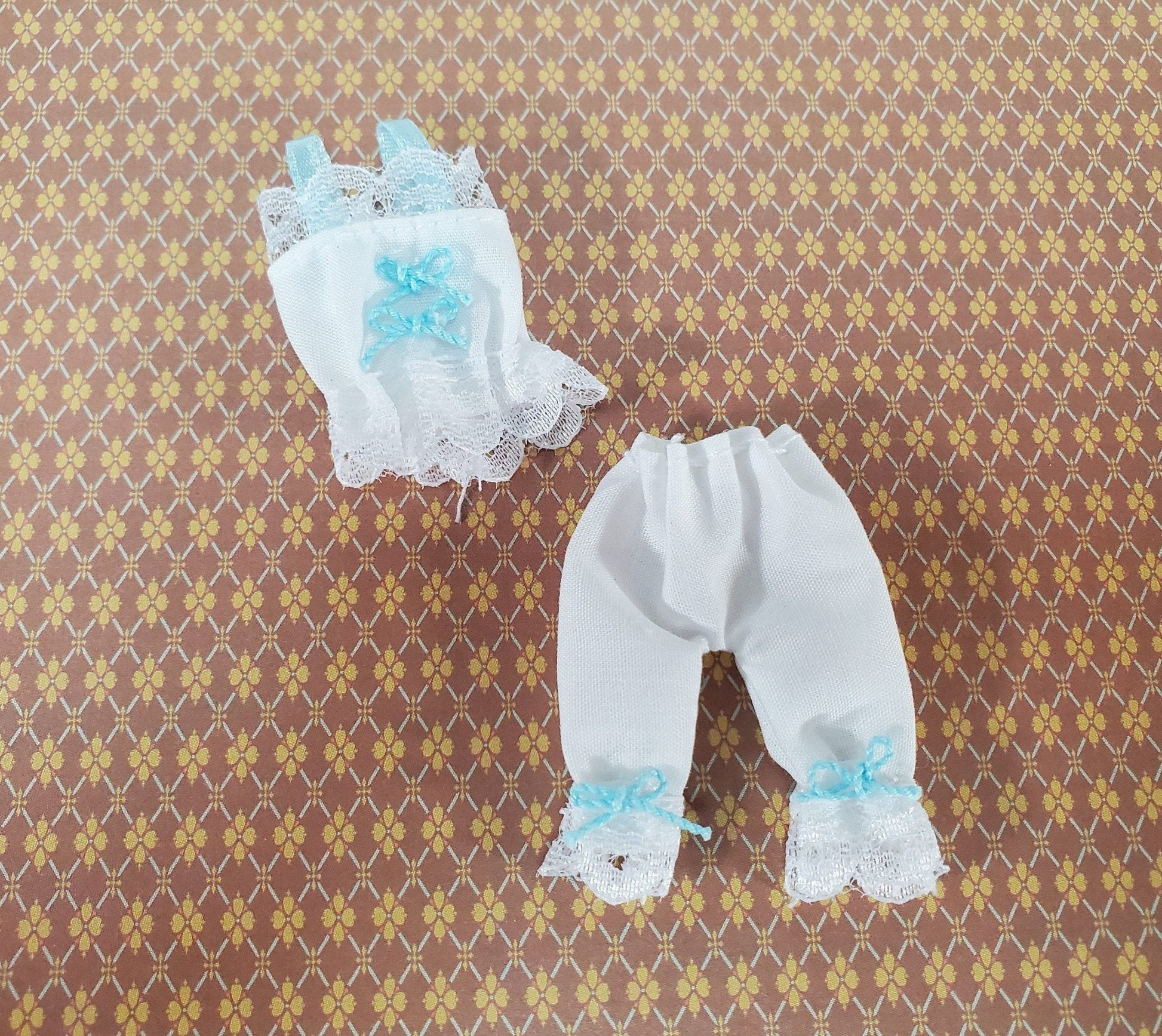 Dollhouse Ladies Lingerie Bloomers White & Blue 1:12 Scale Decoration Only - Miniature Crush