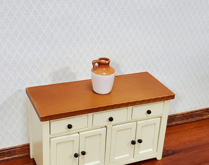 Dollhouse Large Jug with Handle Brown & Cream Ceramic 1" 1:12 Scale Miniature Accessory - Miniature Crush