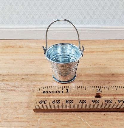 Dollhouse Metal Bucket with Handle Empty 1:12 Scale Miniature Farm Milking Pail - Miniature Crush