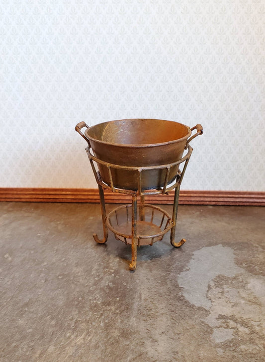 Dollhouse Metal Vat with Stand for Garden or Beverages 1:12 Scale Miniature Fairy Garden - Miniature Crush