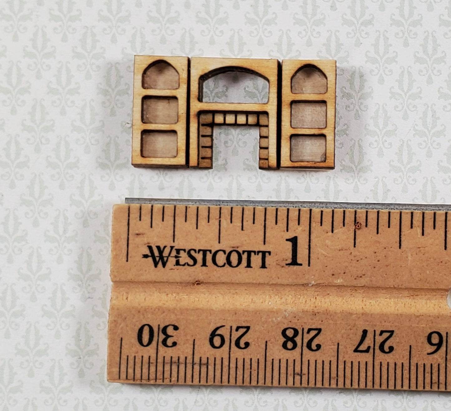 Dollhouse Miniature 1:144 Scale Fireplace and Bookcase Set KIT DIY - Miniature Crush