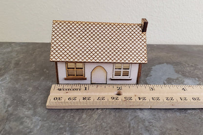 Dollhouse Miniature 1:144 Scale Kit House 1 1/2 Story with Chimney - Miniature Crush