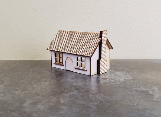 Dollhouse Miniature 1:144 Scale Kit House 1 1/2 Story with Chimney - Miniature Crush