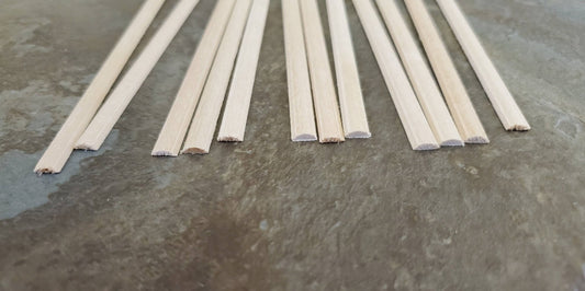 Dollhouse Miniature 6" Scrap Trim Chair Rail or Trim Molding 1/4" wide 12 Pieces 1:12 Scale Flat Back - Miniature Crush