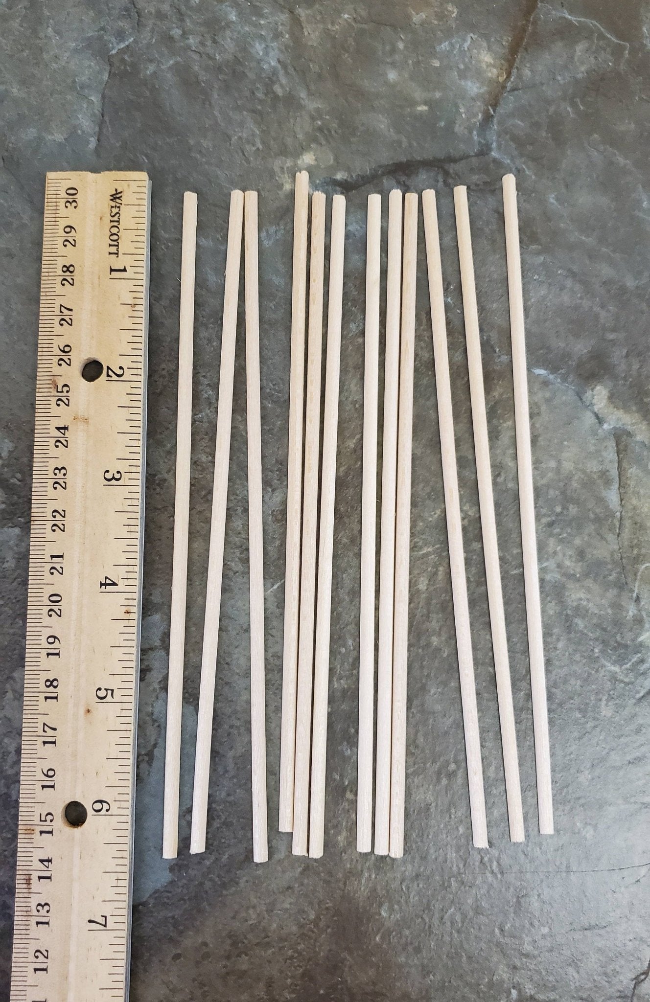 Dollhouse Miniature 6" Scrap Trim Half Round 1/8" wide 12 Pieces 1:12 Scale Flat Back - Miniature Crush