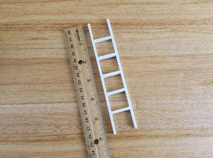 Dollhouse Miniature 6" Straight Ladder Tall White 1:12 Scale Wood - Miniature Crush
