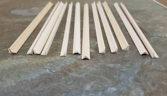 Dollhouse Miniature 6" Trim Scrap Cove Molding Wood Strips 1/4" 12 Pieces 1:12 Scale - Miniature Crush