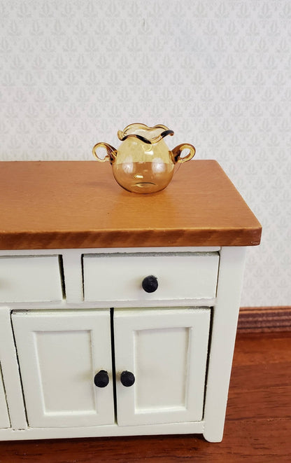 Dollhouse Miniature Amber Jar Vase or Sugar Jar 2 Handle Large 5/8" 1:12 Scale - Miniature Crush