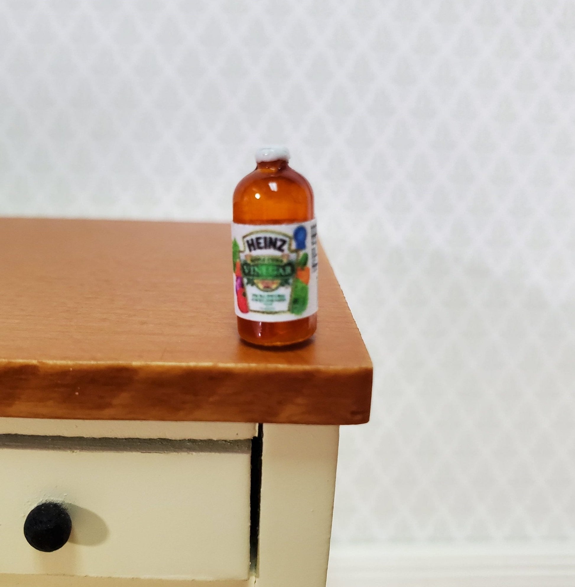 Dollhouse Miniature Apple Cider Vinegar Small Bottle 1:12 Scale Food Groceries Kitchen - Miniature Crush